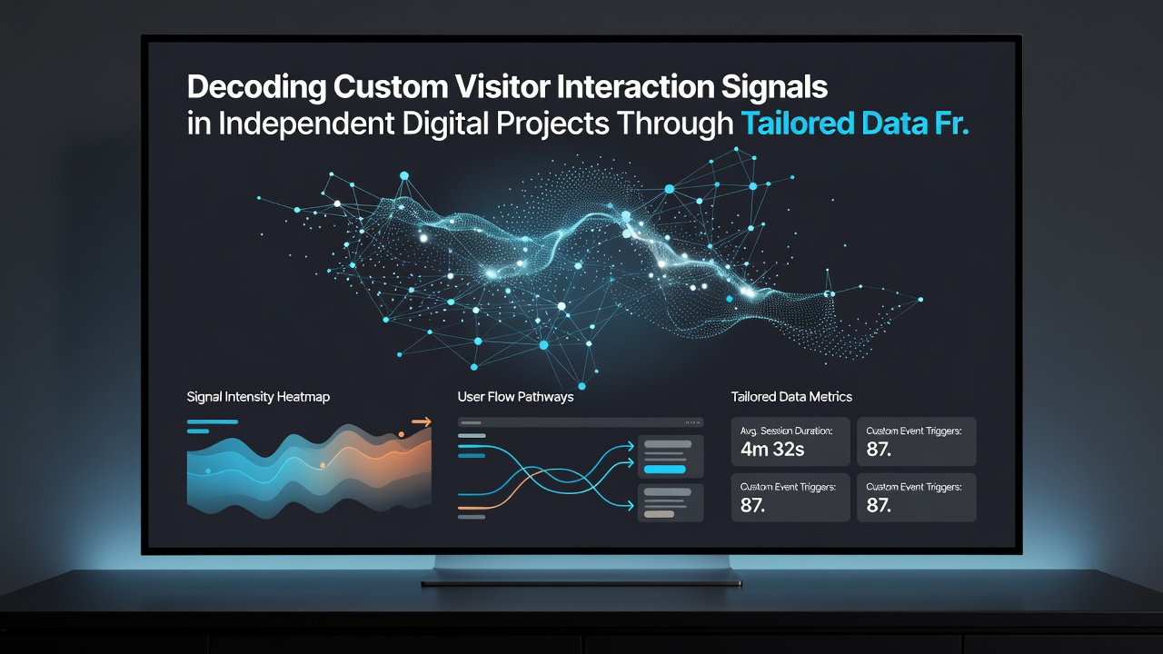 Diagram showing data framework architecture for analyzing visitor signals on independent digital platforms
