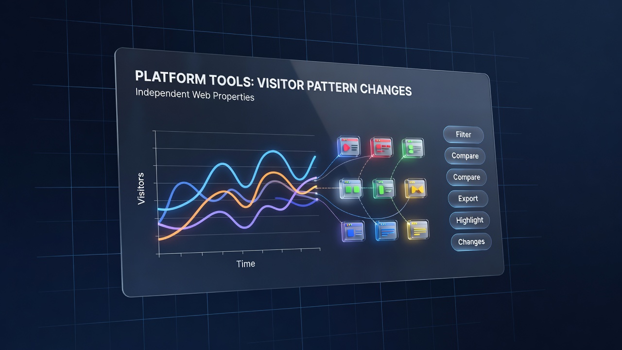 Platform Tools That Highlight Visitor Pattern Changes Among Independent Web Properties